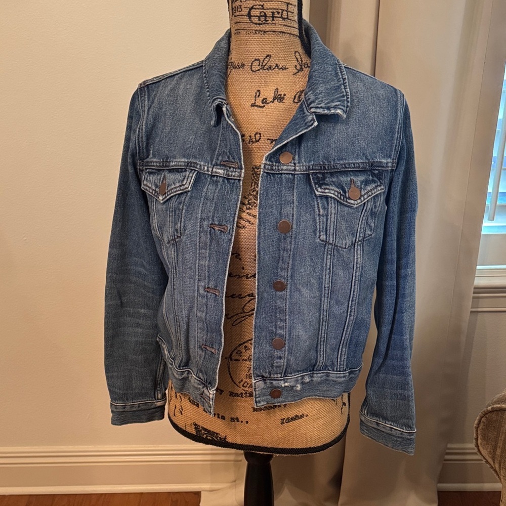 J Brand Distressed Seams Classic Denim Jacket S